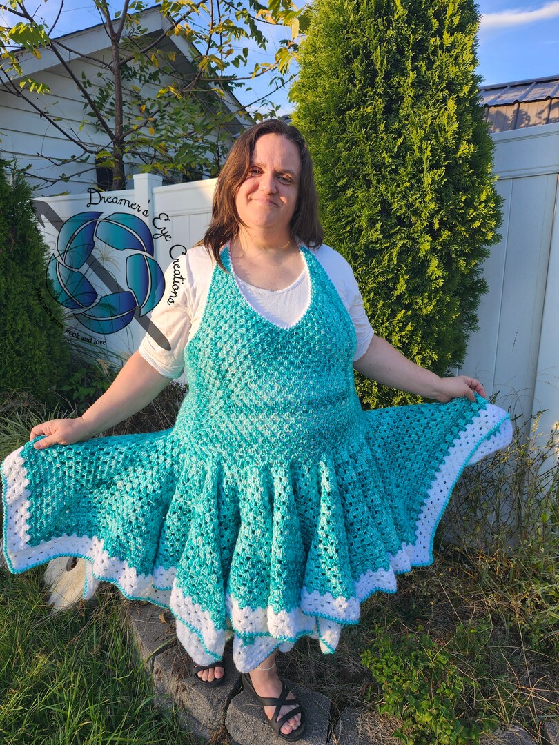 Crochet Grannies on Fire Ruffle Dress | MakerPlace by Michaels Crochet Grannies on Fire Ruffle Dress | MakerPlace by Michaels